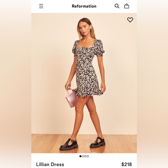 Reformation Dresses & Skirts - Reformation Lillian Mini Dress Elaine Black & White Floral Square Neck (Size 2)